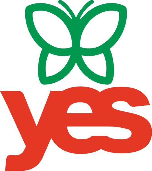 yes Logo übereinander