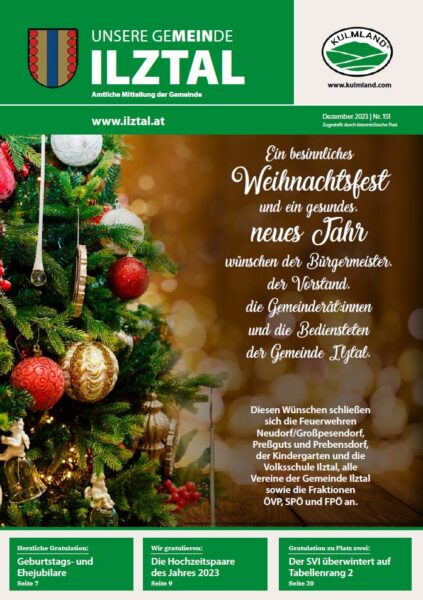 Titelseite Gemeindezeitung Dezember 2023